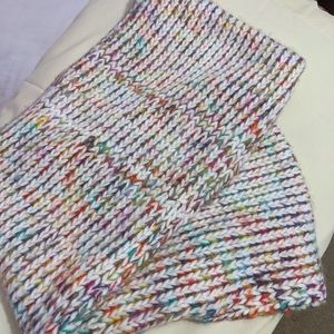 Loft rainbow knit infinity scarf